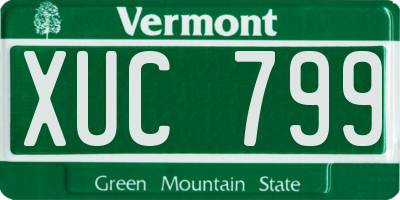VT license plate XUC799