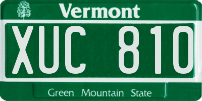 VT license plate XUC810