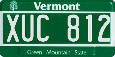 VT license plate XUC812