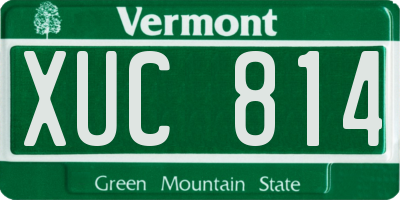 VT license plate XUC814