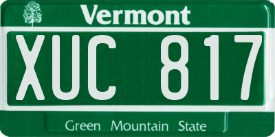 VT license plate XUC817