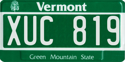 VT license plate XUC819
