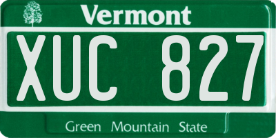 VT license plate XUC827