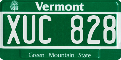VT license plate XUC828