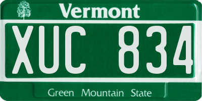 VT license plate XUC834