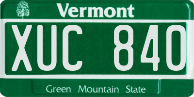 VT license plate XUC840