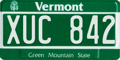 VT license plate XUC842