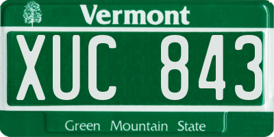 VT license plate XUC843