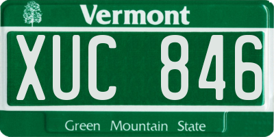 VT license plate XUC846