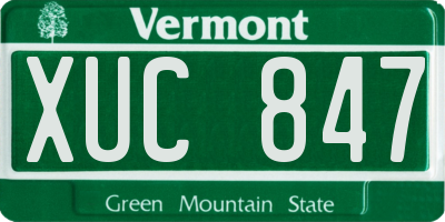 VT license plate XUC847