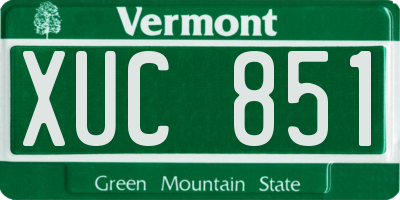 VT license plate XUC851