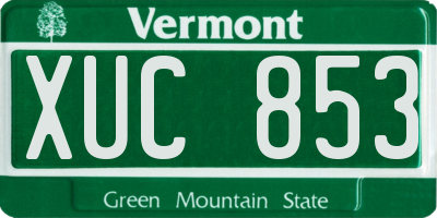 VT license plate XUC853