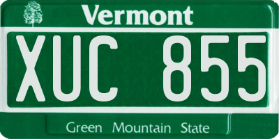 VT license plate XUC855