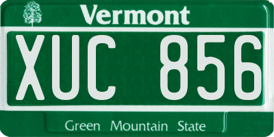 VT license plate XUC856