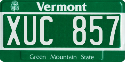 VT license plate XUC857
