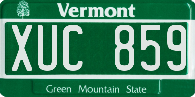 VT license plate XUC859