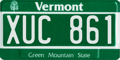 VT license plate XUC861