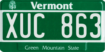 VT license plate XUC863