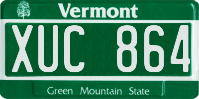 VT license plate XUC864