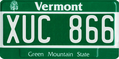 VT license plate XUC866