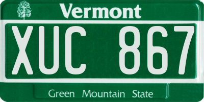 VT license plate XUC867