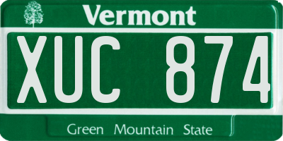 VT license plate XUC874