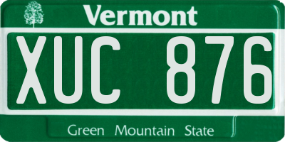 VT license plate XUC876