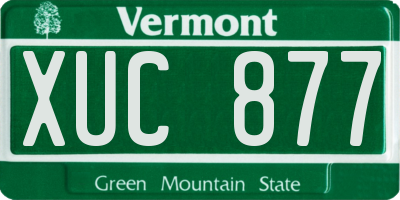 VT license plate XUC877