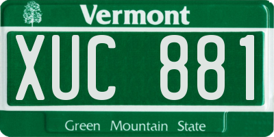 VT license plate XUC881