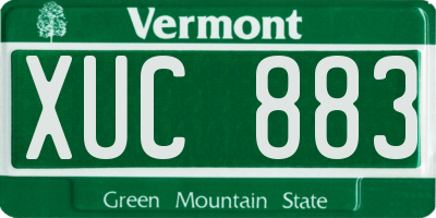 VT license plate XUC883