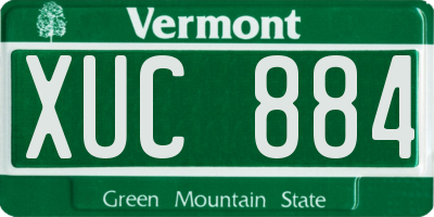 VT license plate XUC884