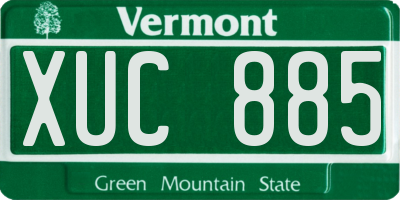 VT license plate XUC885