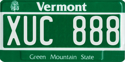 VT license plate XUC888