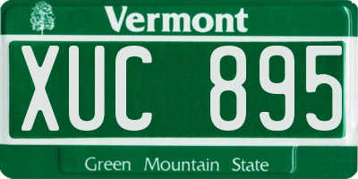 VT license plate XUC895
