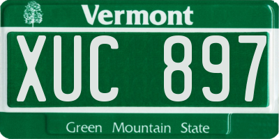 VT license plate XUC897