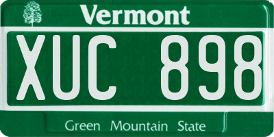 VT license plate XUC898