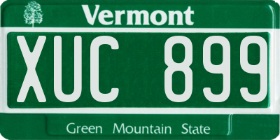 VT license plate XUC899