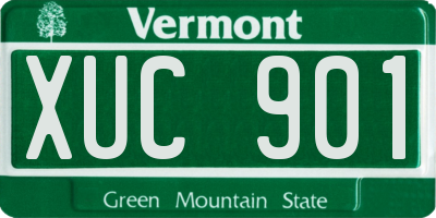 VT license plate XUC901