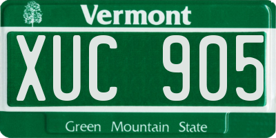 VT license plate XUC905