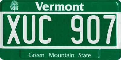 VT license plate XUC907