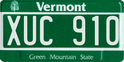VT license plate XUC910