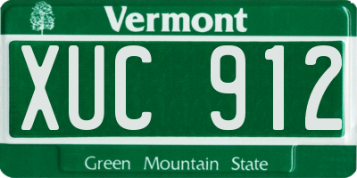 VT license plate XUC912