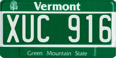 VT license plate XUC916
