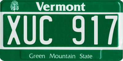 VT license plate XUC917