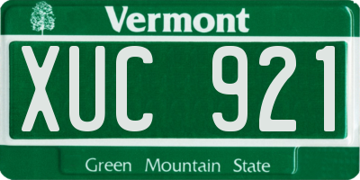 VT license plate XUC921
