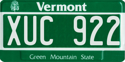 VT license plate XUC922