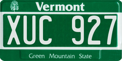 VT license plate XUC927