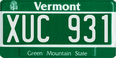VT license plate XUC931