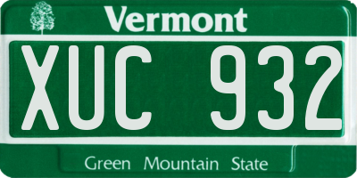VT license plate XUC932