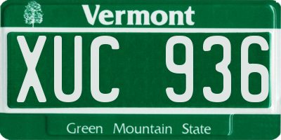 VT license plate XUC936